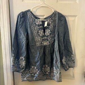 Blue Embroidered Blouse